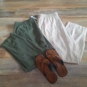 2 Linen Blend Pants